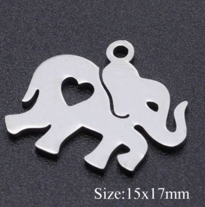 Elephant Love Charm | Silver Elephant Charm | Elephant Jewelry | Elephant Pendant | Pachyderm Jewelry