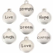 Confidence Charms | Dream Charms | Live Charms | Courage Charms | Strength Charms | Laugh Charms | Love Charms | 5 Charms of one style