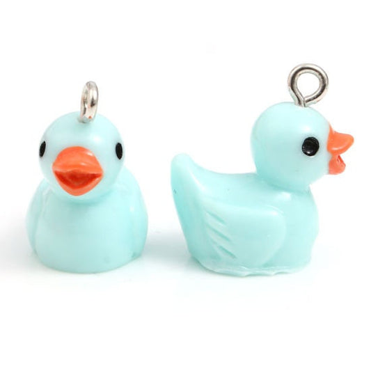 Ducky Charms | Yellow Duck Charm | Duck Charm | Easter Charm | Rubber Duck Charm | Rubber Ducky | Five Colors | Pack of Five (5) Ducks