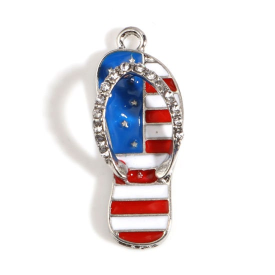 American Flag Sandal Charm | American Pride Symbol | American Flag Charm | Patriotic Jewelry | July 4th Jewelry | Memorial Day Charm