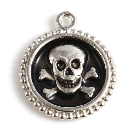 Pirate Charm | Skull and Crossbones Charm | Skull Pendant | Skull Charm | Jolly Roger Pendant | Pirate Jewelry | SKull Jewelry