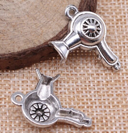 Blow Dryer Charm | Hair Dryer Charm | Stylist Charm | Hair Dresser Gift | Size:  26mm x 20mm | ONE Charm