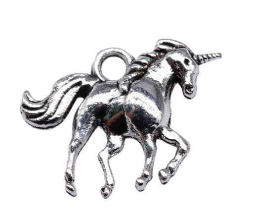 Silver Unicorn Charm | Fantasy Charm | Unicorn Jewelry | Gift for Little Girl | Size:  18mm x 13mm | ONE Charm