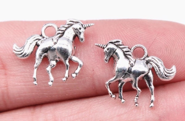 Silver Unicorn Charm | Fantasy Charm | Unicorn Jewelry | Gift for Little Girl | Size:  18mm x 13mm | ONE Charm