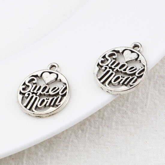 Super Mom Charm | Best Mom Charm | Mom Jewelry | Mother's Day Gift from Daughter | Gift from Son