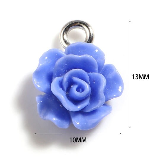 The Cutest Little Flower Charms | Pack of 20 Charms | Random Colors | 13mm x 10mm | Dainty Flower Charms