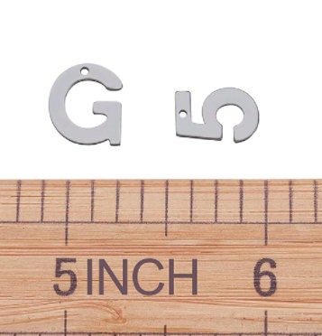 Stainless Letter Charms | Stainless Number Charms | Initial Charms | One Set of Letters and Numbers As Shown