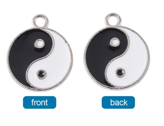 Petite Yin Yang Charm | Buddhist Charm | Buddha Charm | Zen Charm | Jewelry Supply | Craft Supply | Pack of Five (5) Charms