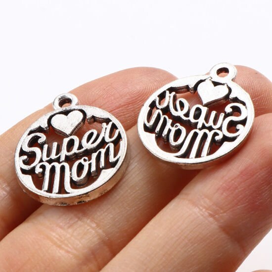 Super Mom Charm | Best Mom Charm | Mom Jewelry | Mother's Day Gift from Daughter | Gift from Son