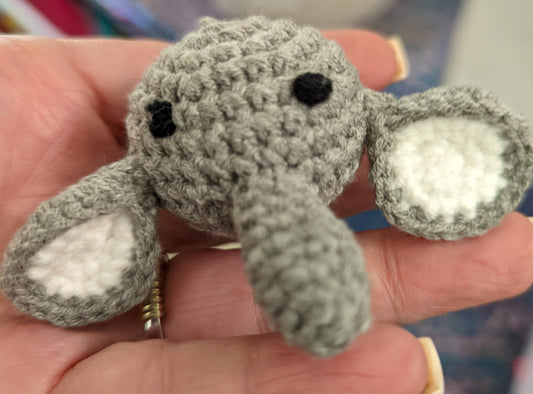 Small Crocheted Elephant Bead | Stuffed Animal | Elephant | Bear | Mascot | University of Alabama  | Roll Tide | Pack of 5 Elephants