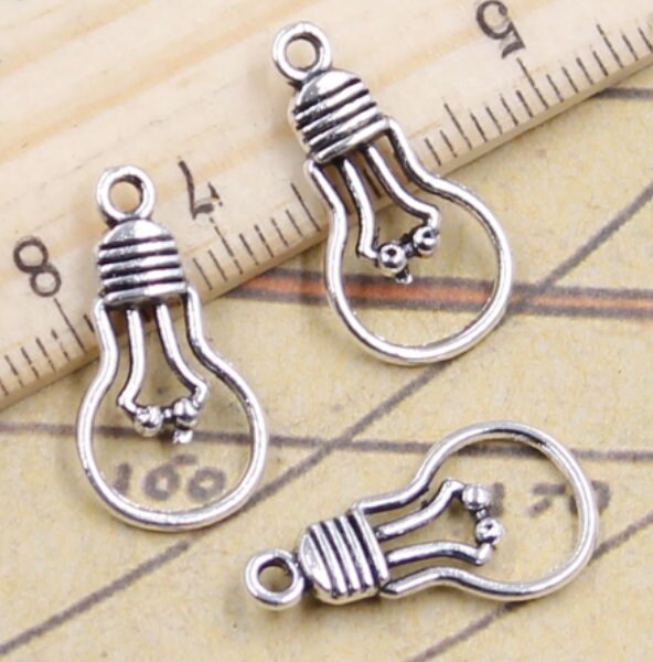 Edison Lightbulb Charm | Light Charm | Electricity Charm | Size:  21mm x 11mm | ONE CHARM