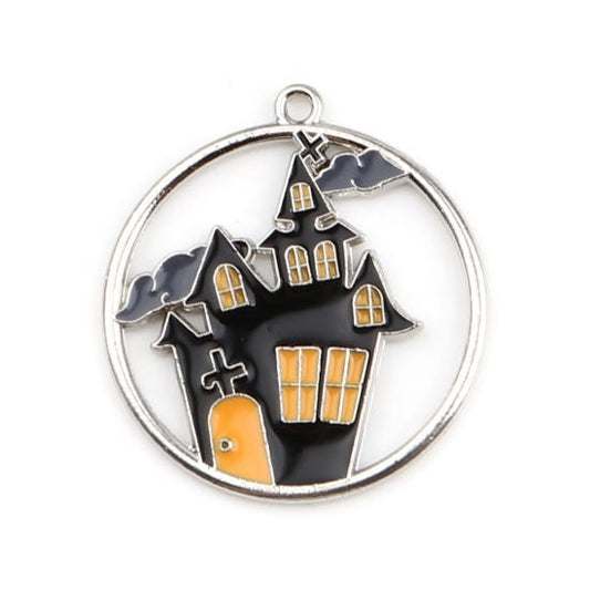 Halloween Charm | Haunted House Charm | Size 24mm x 22mm