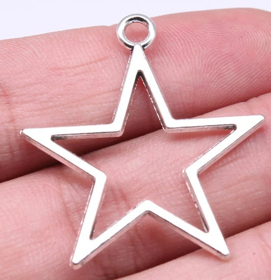 Star Charm | Star Pendant | Patriotic Charms | Military Charms | Celestial Charms | FIVE CHARMS | Size 36mm x 33mm