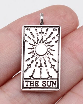 Tarot Card Charms | Fortune | The Sun | The Moon | The Star | The World | Size:  26mm x 13mm