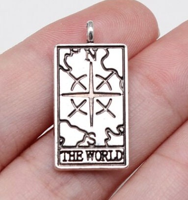 Tarot Card Charms | Fortune | The Sun | The Moon | The Star | The World | Size:  26mm x 13mm