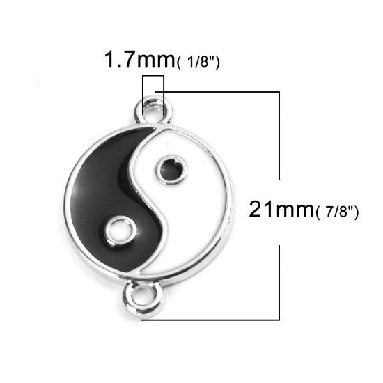 Yin Yang Connectors | Buddhist Connectors | Buddha Charm | Zen Connectors | Jewelry Supply | Craft Supply | Pack of Ten (10) Connectors