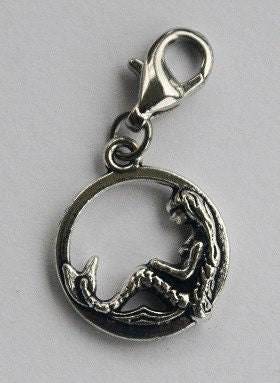 Mermaid Circle Charm | Mermaid Jewelry | Mermaid Gift | Beach Charm | Ocean Charm | Nautical Charm