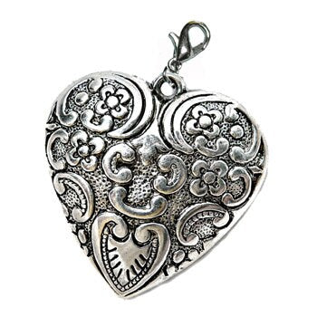 Tibetan Silver Puffed Heart Pendants | Jewelry Making Supply | Jewelry Supplies | Puffed Heart Pendant | Jewelry Maker Gift