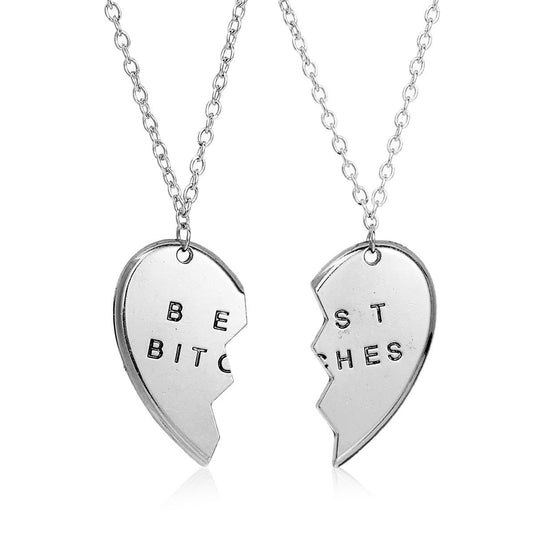 Best Bitches Pendant Necklace Set | Best Friends Necklace | Best Bitches Necklace | Pendant Necklace | Charm Necklace