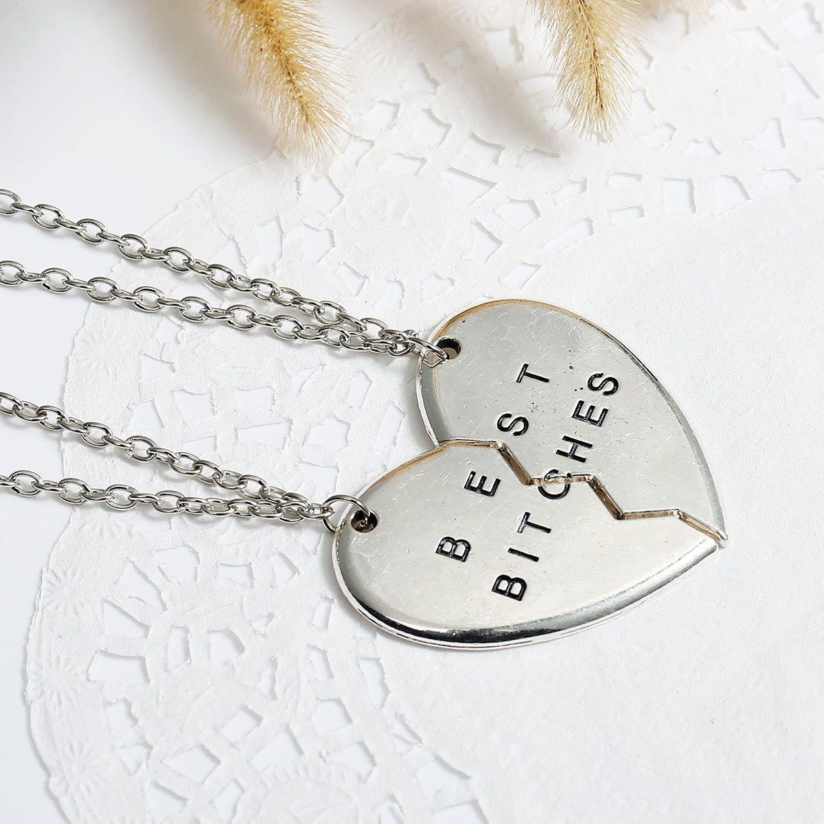 Best Bitches Pendant Necklace Set | Best Friends Necklace | Best Bitches Necklace | Pendant Necklace | Charm Necklace