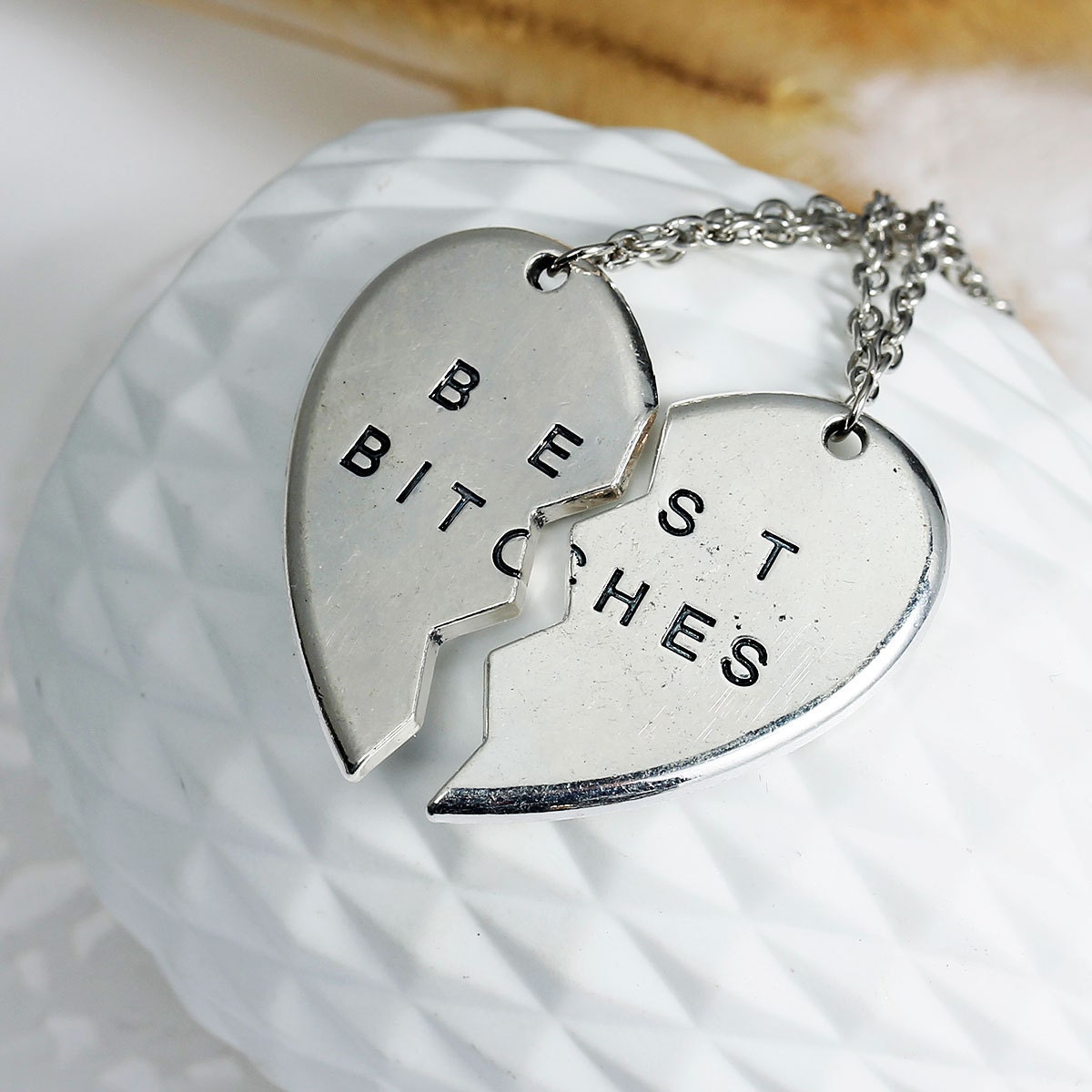 Best Bitches Pendant Necklace Set | Best Friends Necklace | Best Bitches Necklace | Pendant Necklace | Charm Necklace