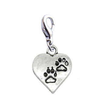 Paw Print Heart Charm | Rescue Dog Jewelry | Animal Rescue Charm | Gift for Dog Mom | Gift for Cat Mom